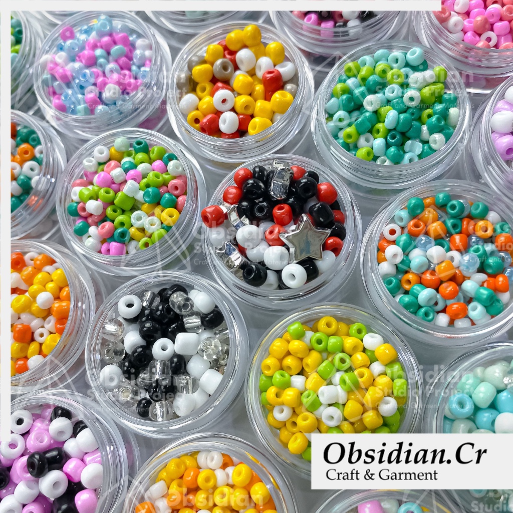 20grm Mote Pasir 4mm MIX Monte Manik 6/0 Campur Warns Gelang Kalung DIY Payet Borci DIY Obsidian Cra