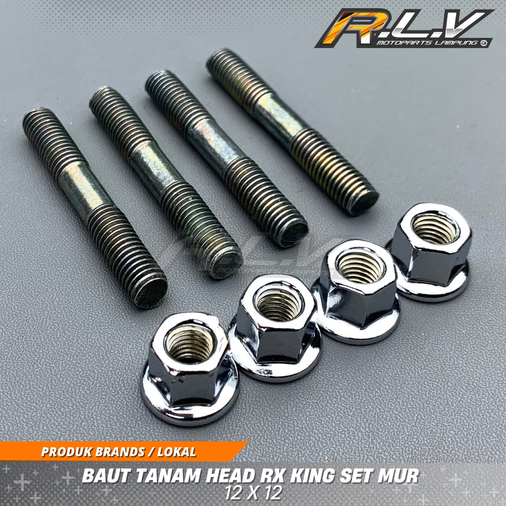Baut tanam dan mur head/blok chrome rxking rx king (sepaket)