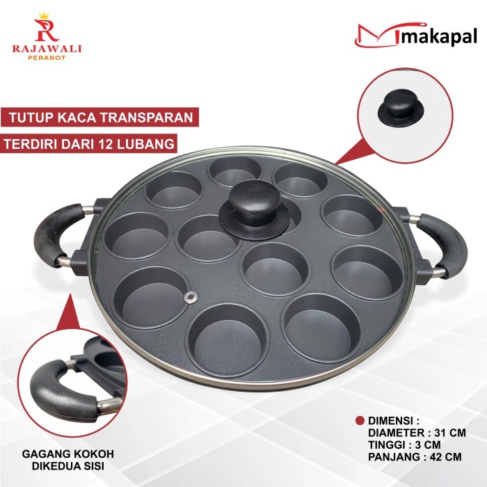 Cetakan Kue Takoyaki 12 Lubang Cekung Wajan Cake Pan 12 Lubang