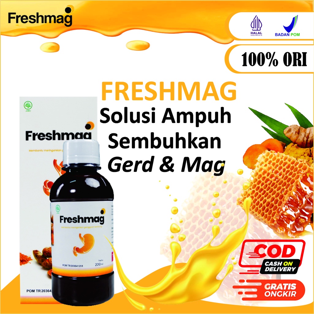 

FRESHMAG Madu Herbal dengan Formulasi Alami Madu Hutan Kunyit Cina dan Probiotik Atasi Magh dan Asam Lambung