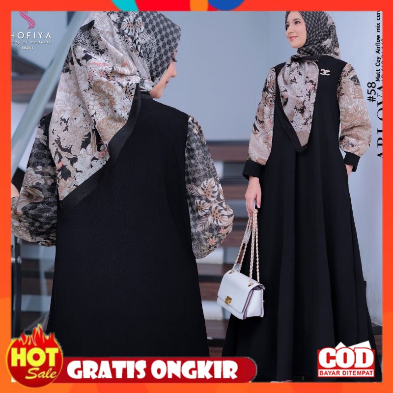 KAIN ADEM HALUS TEBAL / Azzaira Dress gamis set hijab terbaru arlova syari cey airlflow adem