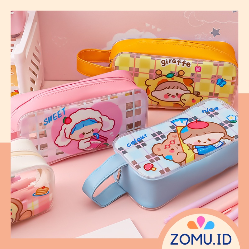 

Tempat Pensil Kotak Pencil Case Jumbo Transparan Anak Lucu Cute Girl Transparan Lucu Unik Murah