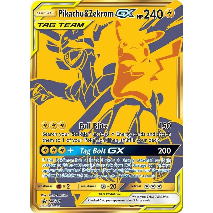 Pikachu & Zekrom GX - SM248 -  Pokemon Sun & Moon s