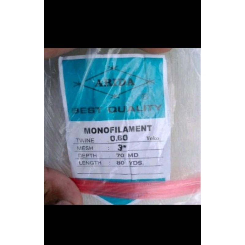 jaring ikan ARIDA 3 inch 0.60 70md/80yds YOKO jaring Arida Asli