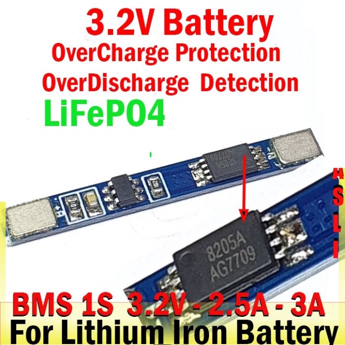 BMS 1S 2.5A 3A 3.2V Charger Protection Lithium Iron Battery 3.2Volt