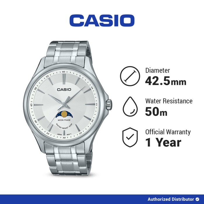 Casio General MTP-M100D-7AVDF Original Jam Tangan Pria Analog Silver