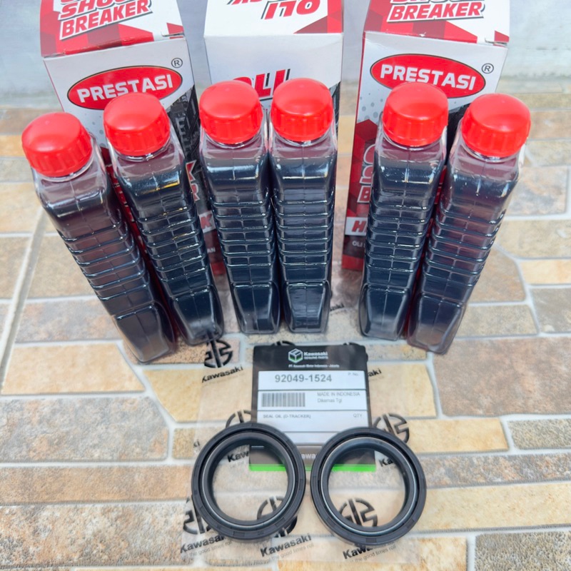 HM OLI SHOCK & SEAL SHOCK DEPAN SET KAWASAKI  KLX UP SIDE DOWN  DTREKER 150 UP SIDE DOWN