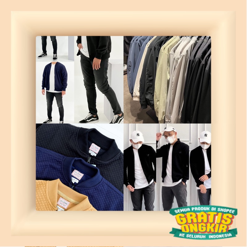 ZR BASIC BOMBER JACKET & Norris Quilted Flight Jacket guess/ Black tosca 2 3 warna