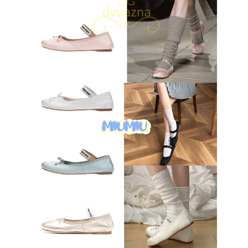 100% new brand MIUMIU Ballet shoes for women multi-color options
