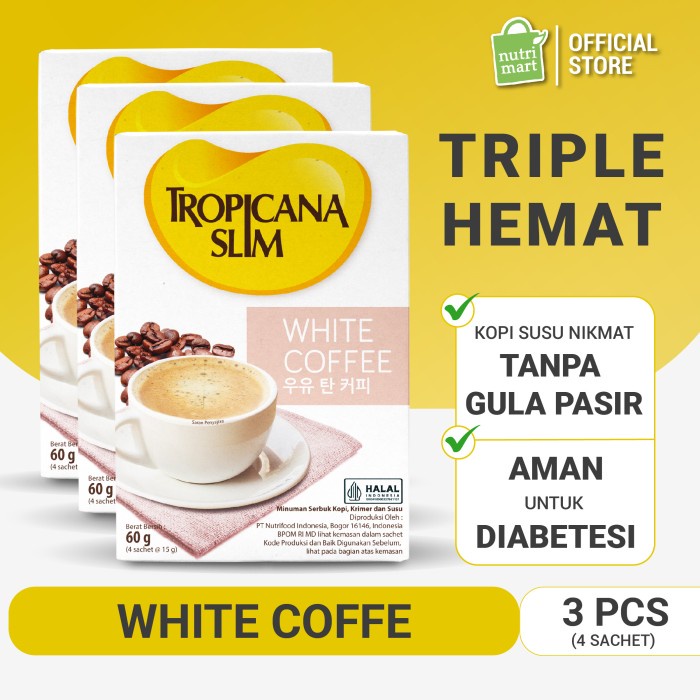 

St22- Triple Pack: Tropicana Slim White Coffee - Kopi Bebas Gula