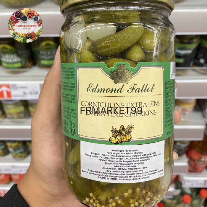 

Edmond Fallot Cornichons Extra Fins Gherkins | Acar Ketimun 680 grm