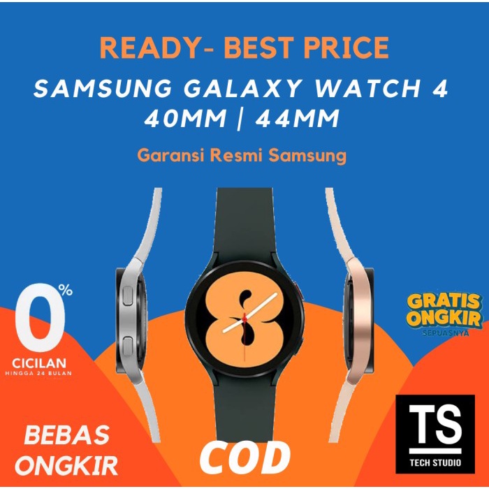 Resmi Samsung Galaxy Watch 4 LTE 40mm 44mm Black Silver Green SEIN - Pink Gold, 40mm