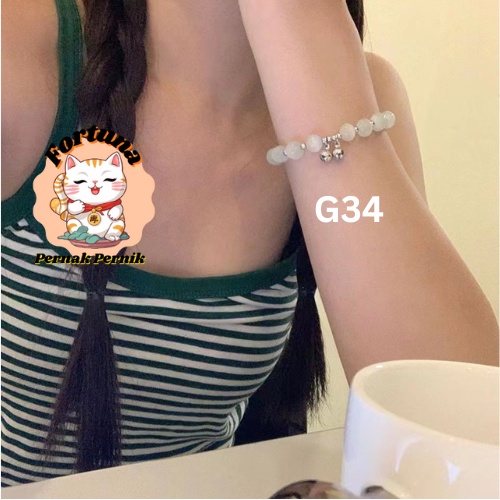 [G34] Gelang Giok He Tian Putih Lonceng