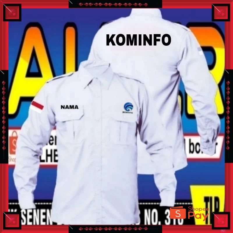 12.12 SERAGAM SALE / kemeja Kominfo full bordir seragam Kominfo baju Kominfo pakaian Kominfo pdh KOM