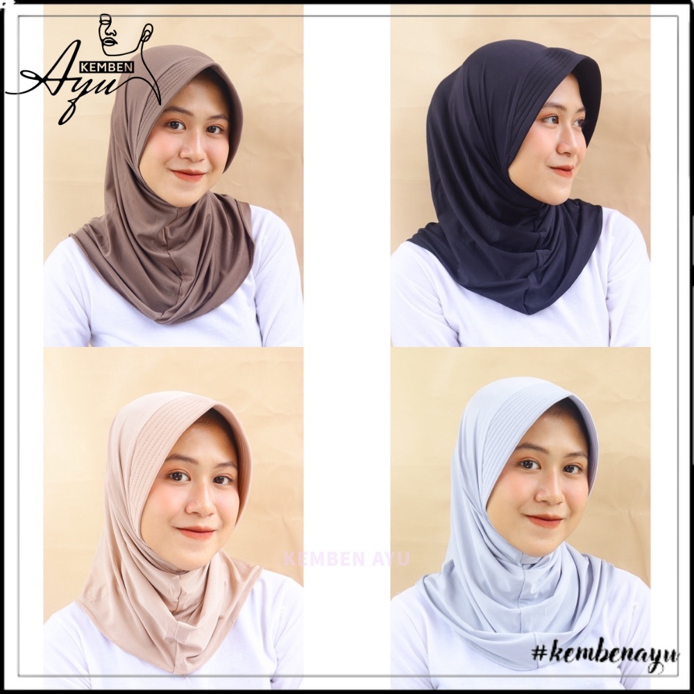 Jilbab Instan Jersey Premium Pet Hijab Kudung Sport Kerudung Bergo Krudung Volly Seport Polos Sp Jum