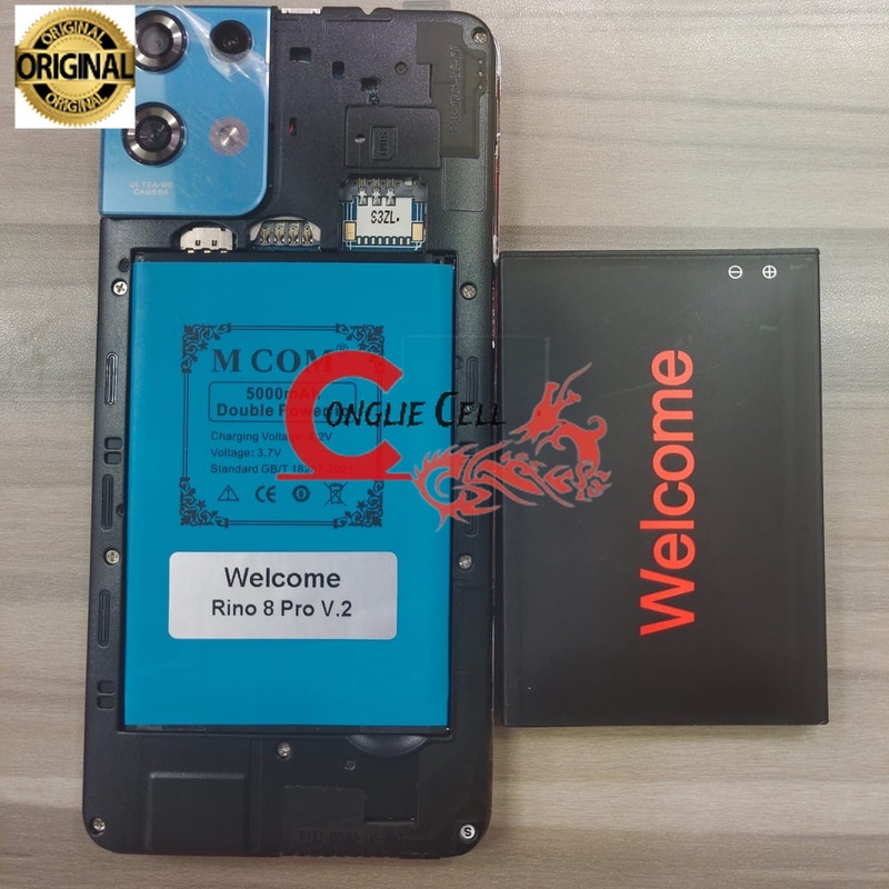 Battery Batere Batre Baterai Double Power Mcom Welcome Rino 8 Pro versi 2