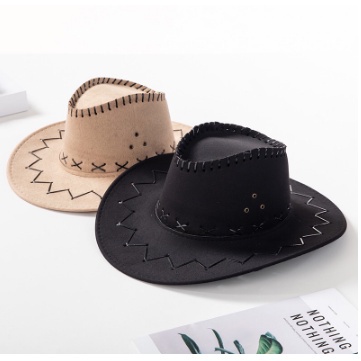 Topi Koboy Pria // Topi Cowboy  Amerika Laken Dewasa // Topi Koboy Kulit Asli // Topi Daun Lebar Ter