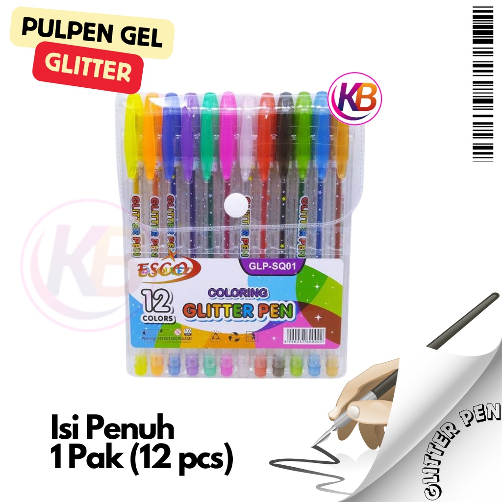 

(1 Pak Penuh) Pulpen Gel Glitter 12 Pcs / Pena Gel Warna / Highlighter Pastel / Bayar di Tempat / Toko Gemilang