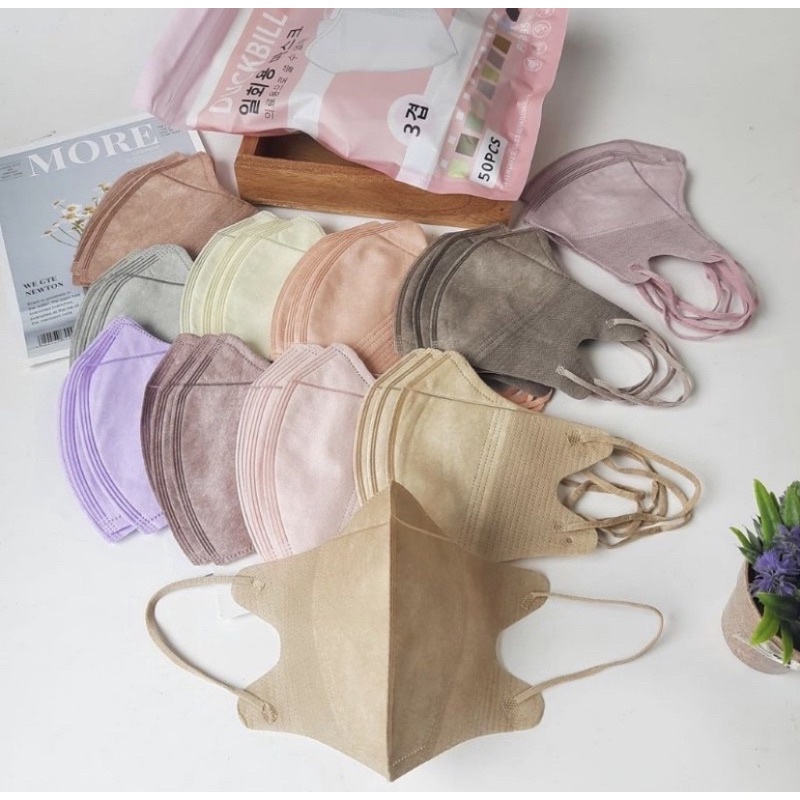 (COD) MASKER DUCKBILL WARNA NUDE  READY STOCK ~ Harga satuan - analla padang) TERMURAH