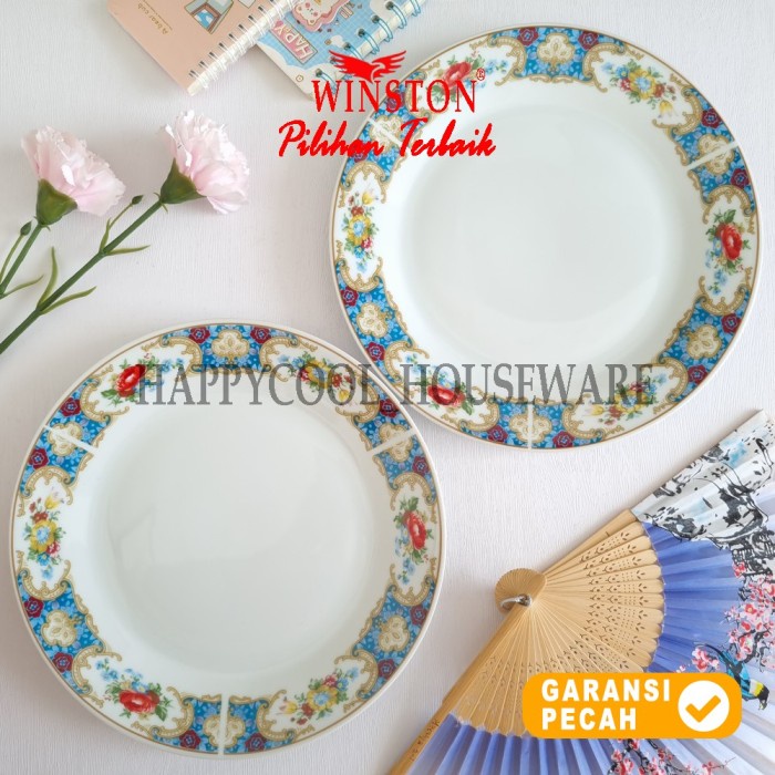 WINSTON 1pcs Dinner Plate Keramik KLASIK BLUE 10.5in Piring Ceper 27cm