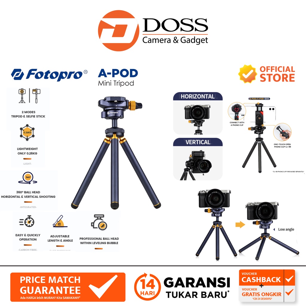 Fotopro A-Pod Aluminium Mini Tripod A Pod