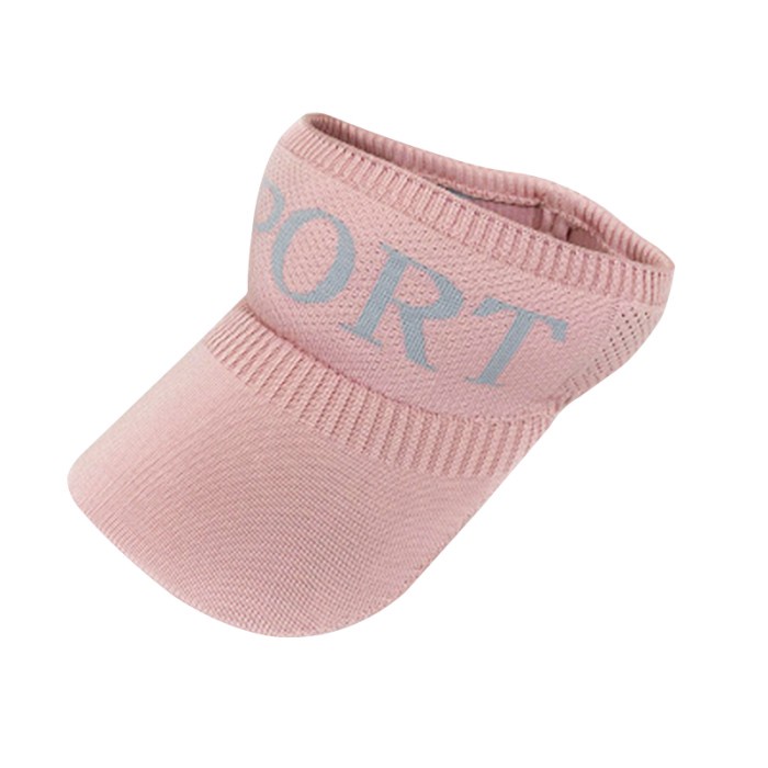 Topi wanita Summer Hat Korean Fashion Knit Visor Sports Baseball Cap - Merah Muda