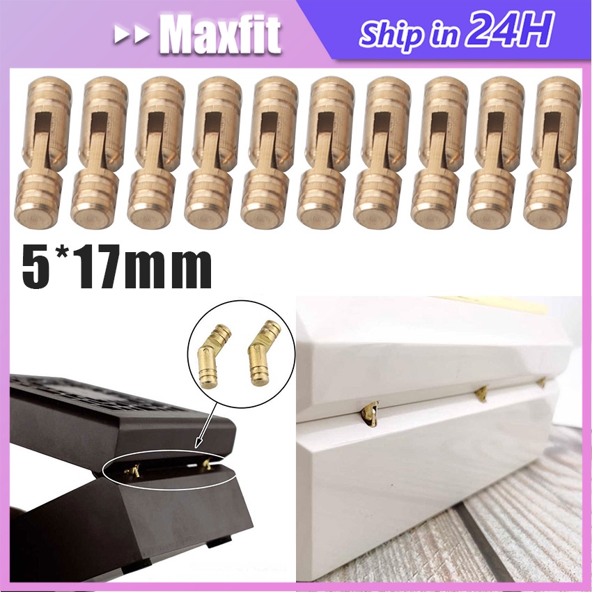 10Pcs Engsel Kotak Perhiasan Kecil Engsel Pivot 90 Derajat Bahan Kuningan Silinder Engsel Siku L Unt