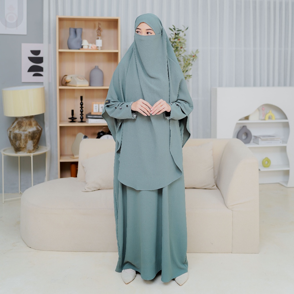 PROMO FLASH SALE COD SYK GAMIS Khadijah Set Syar'i Dress Wanita Dewasa Remaja Muslimah Syari Bahan C