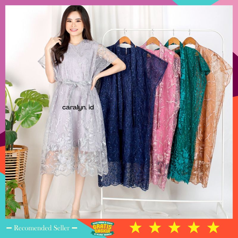 DRESS CASUAL NATAL PESTA KONDANGAN WANITA CANTIK MURAH / DRESS BRUKAT PESTA MURAH MEWAH JOVITA CALIS