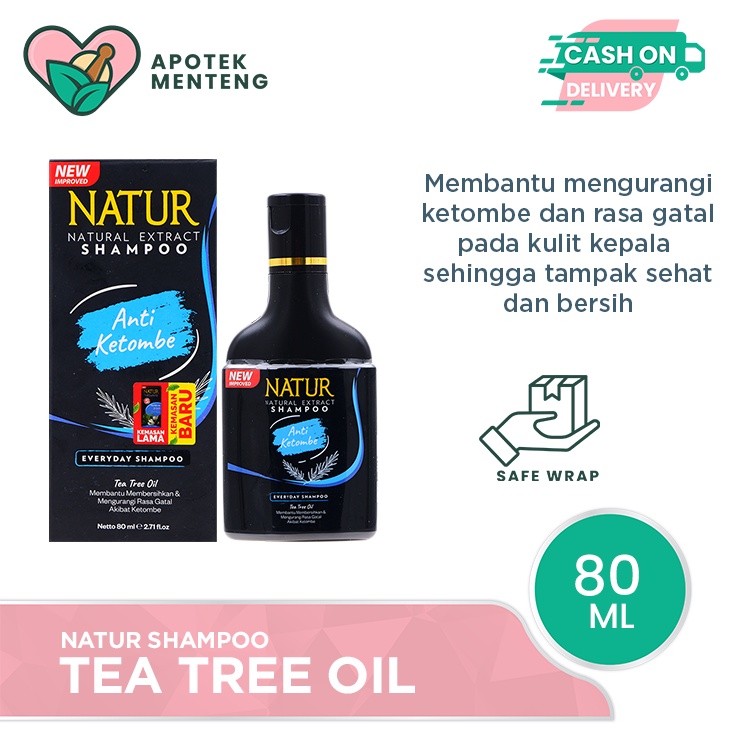 Natur Shampoo Tea Tree Oil 80 ML - Perawatan Rambut Anti Ketombe