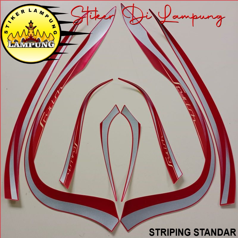 stiker striping motor honda scoopy 2022 prestige stylish merah matte list body standar terbaik termu
