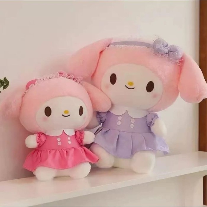 Mainan Boneka Kuromi Sanrio My Melody Bahan Plush Stuffed Toy Halus - Melody Ungu