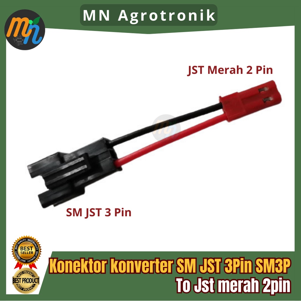 Konektor konverter SM JST 3Pin SM3P to Jst merah 2pin soket hitam 3P