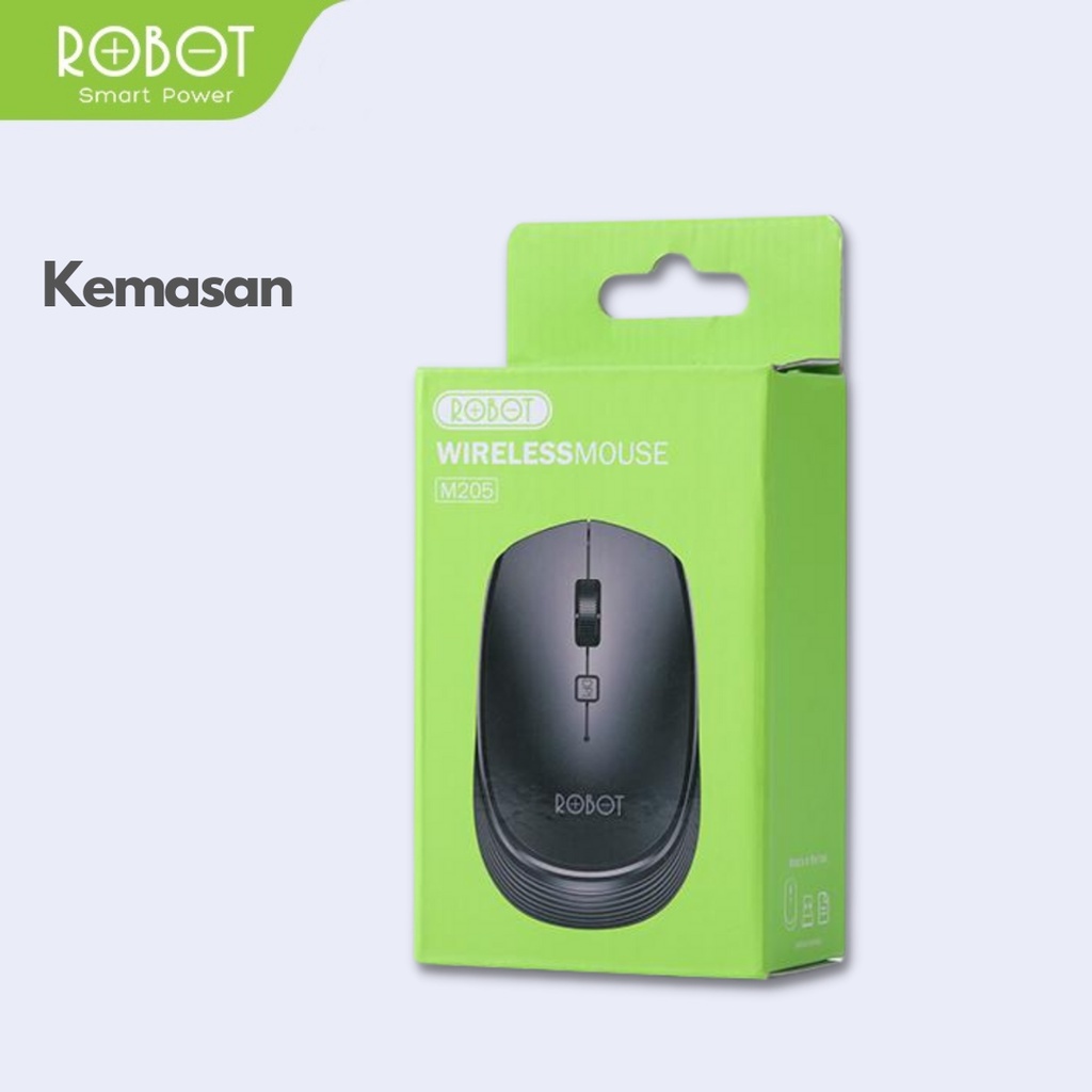 AL ROBOT M205 MOUSE WIRELESS OPTICAL 2.4GhZ 1600 DPI POWER ON/OFF TERMURAH ORIGINAL
