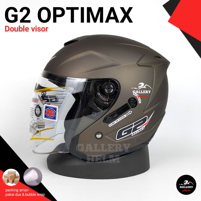 [ORI] HELM HALF FACE G2 OPTIMAX SOLID PUTIH | MODEL INK DYNAMIC - gold nmax doff, XL