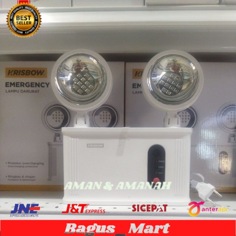 Krisbow Lampu Darurat Twin Lit/lampu emergency/lampu darurat