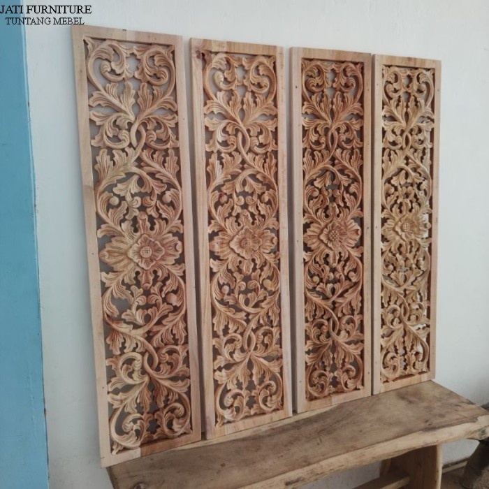 FREE ONGKIR JFS Ornamen Ukir Kayu Loster Kayu Ornamen Ukir Jalosi Tebeng Lisplang