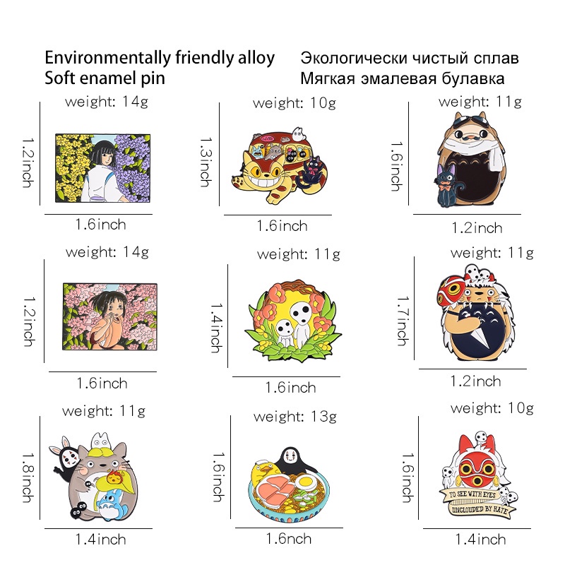 Kartun Ghibli Cartoon Miyazaki Hayao Anime Enamel Brooch Pirate King GROSIR Metal Emblem Pins