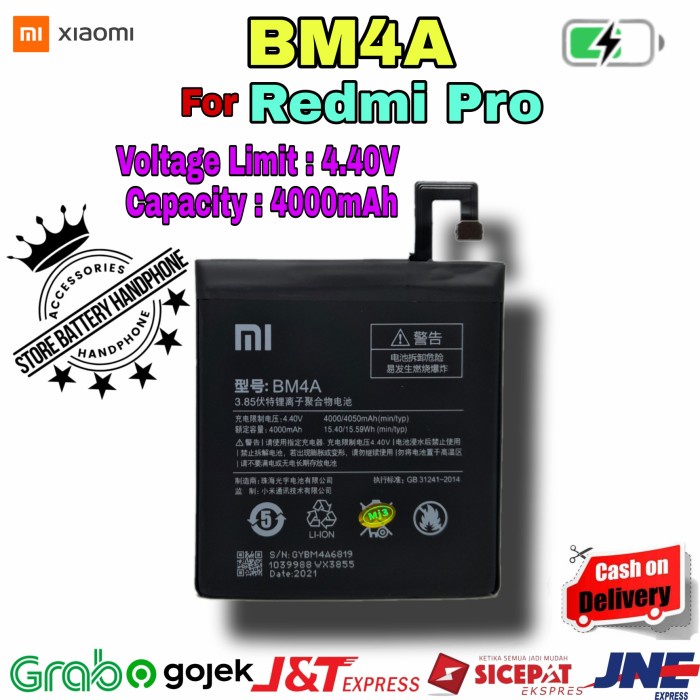 Battery Baterai Batrai Batre Xiaomi BM4A BM 4A