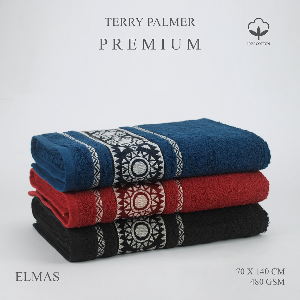 Terry Palmer Elmas - Handuk Mandi Dewasa 70x140 cm, Desain Elegan dan Kelembutan Optimal 480 GSM