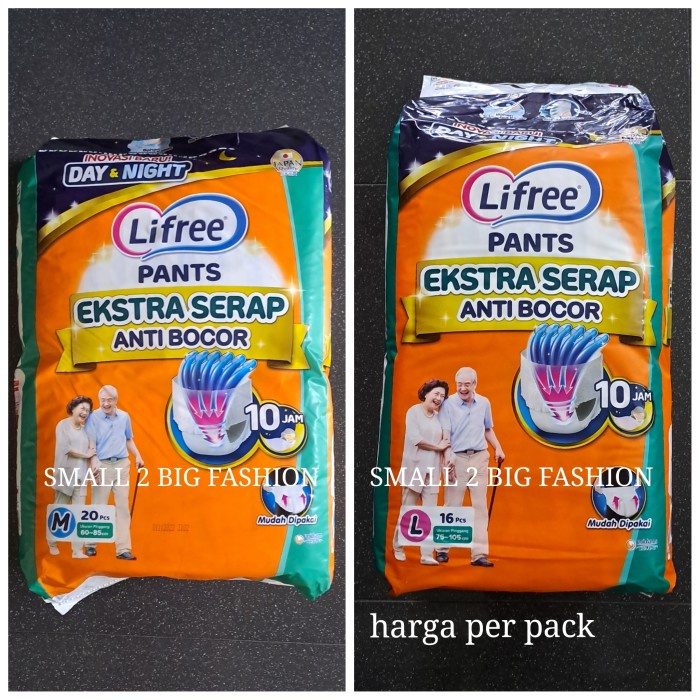 lifree popok celana ekstra serap M20 / lifree serap M 20