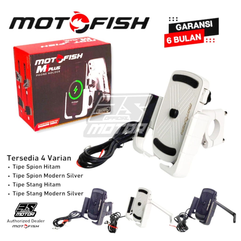 MOTOFISH M1+ Holder HP Kualitas Super FULL ALUMINIUM Super Kuat Super Lengkap Phone Holder by Osopro