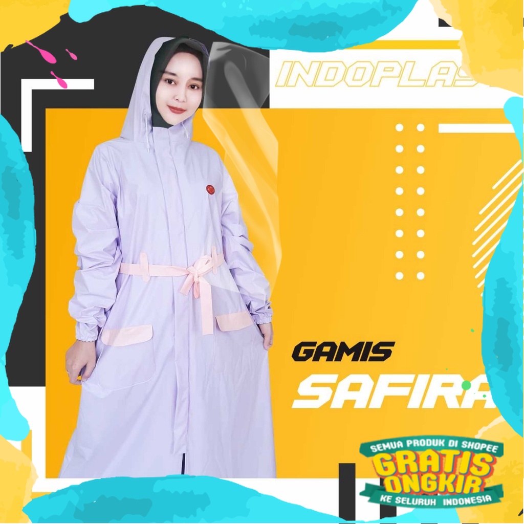 FELWINSHOP Jas Hujan Gamis Safira Indoplast / Jas Hujan Gamis Rok Safira / Jas Hujan Model Terbaru S