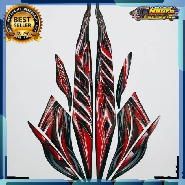 Stiker striping yamaha mio soul 2012  hitam full stiker bagus