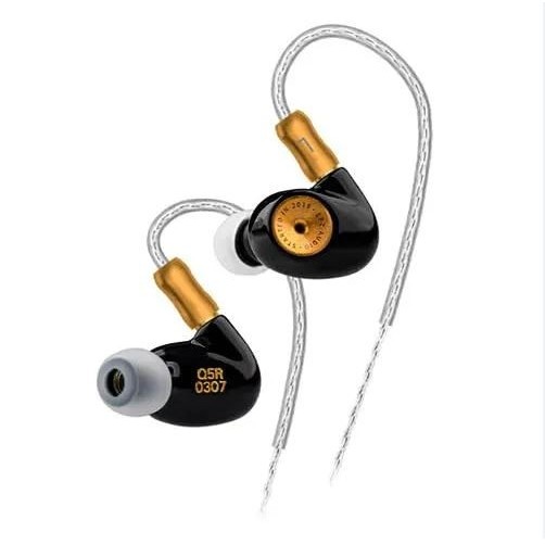 AC99 EPZ Q5 Earphone HIFI Ceramic Carbon Nano Moving Coil In Ear Monitor - Black