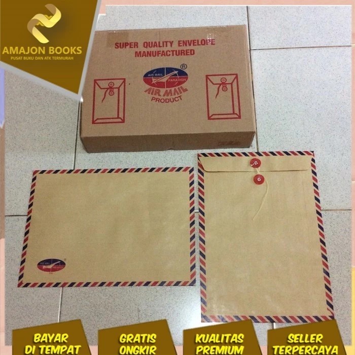 

Amplop Coklat Folio Air Mail 310 Tali untuk Lamar Kerja (50 lembar ) + Bonus 1 pcs Pulpen hitam joyko - executive