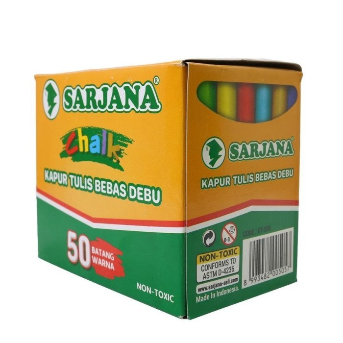 

Kapur Papan Tulis Blackboard Sarjana Warna / Color Chalk 50pcs - 1 Box