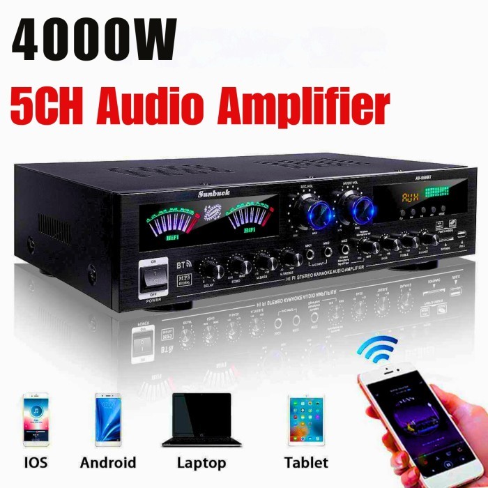 Amplifier Karaoke Bluetooth Sunbuck Ampli Audio HIFI Sunbuck Microphone HiFi USB MP3 Player