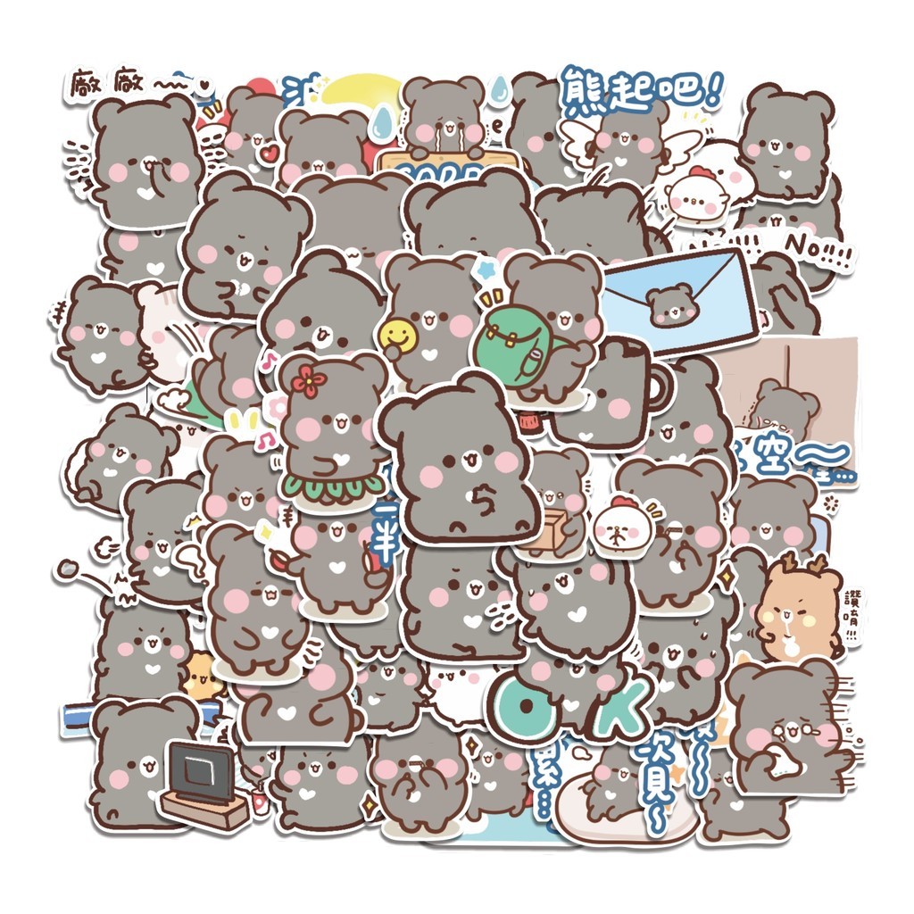 

COD 50 Pcs Stiker Sweethouse Bear Lucu Anti Air Untuk Dekorasi Notebook Sepeda Skateboard Handphone