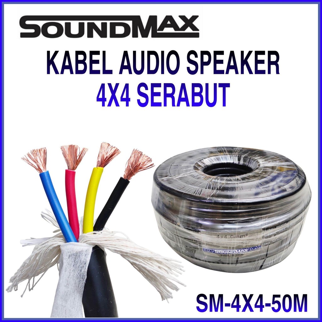 Kabel Audio Speaker 4x4 Soundmax Kabel isi 4 Serabut 50M